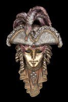 Venezianische Maske - Mit Hut und Federn