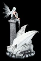 Elfen Figur - Alaina mit weißem Drachen