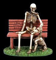 Skelett Figur mit Hund - Love Never Dies