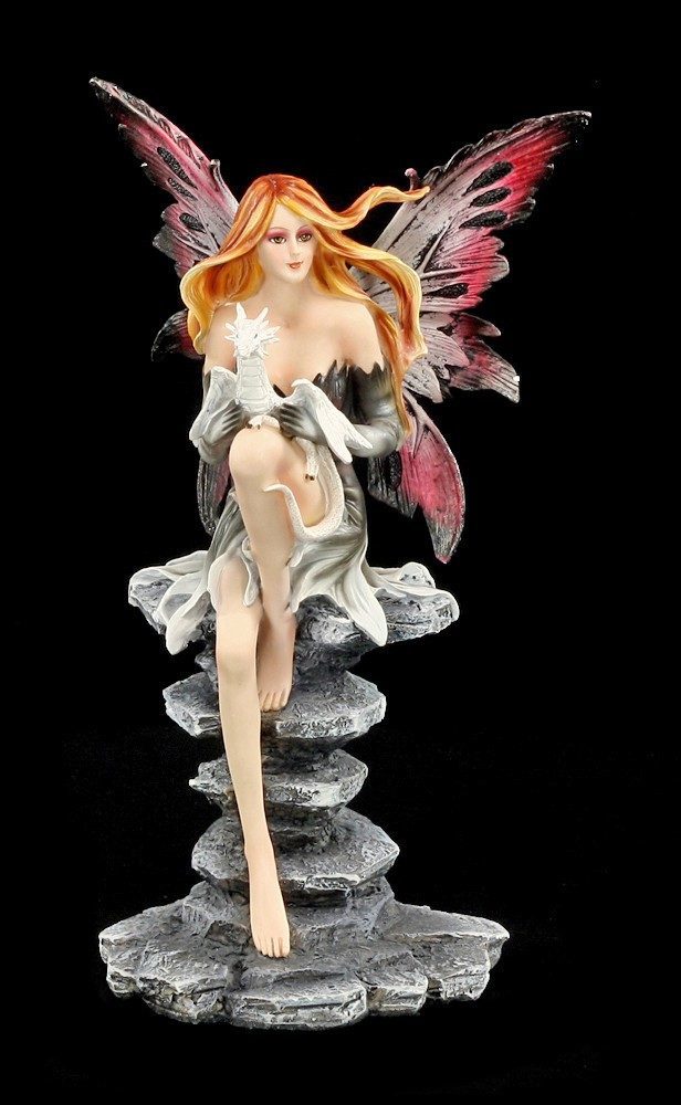 Fairy Figurine - Anca with Dragon Sitting