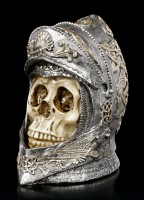 Skull in Knight Helmet with open Ventail