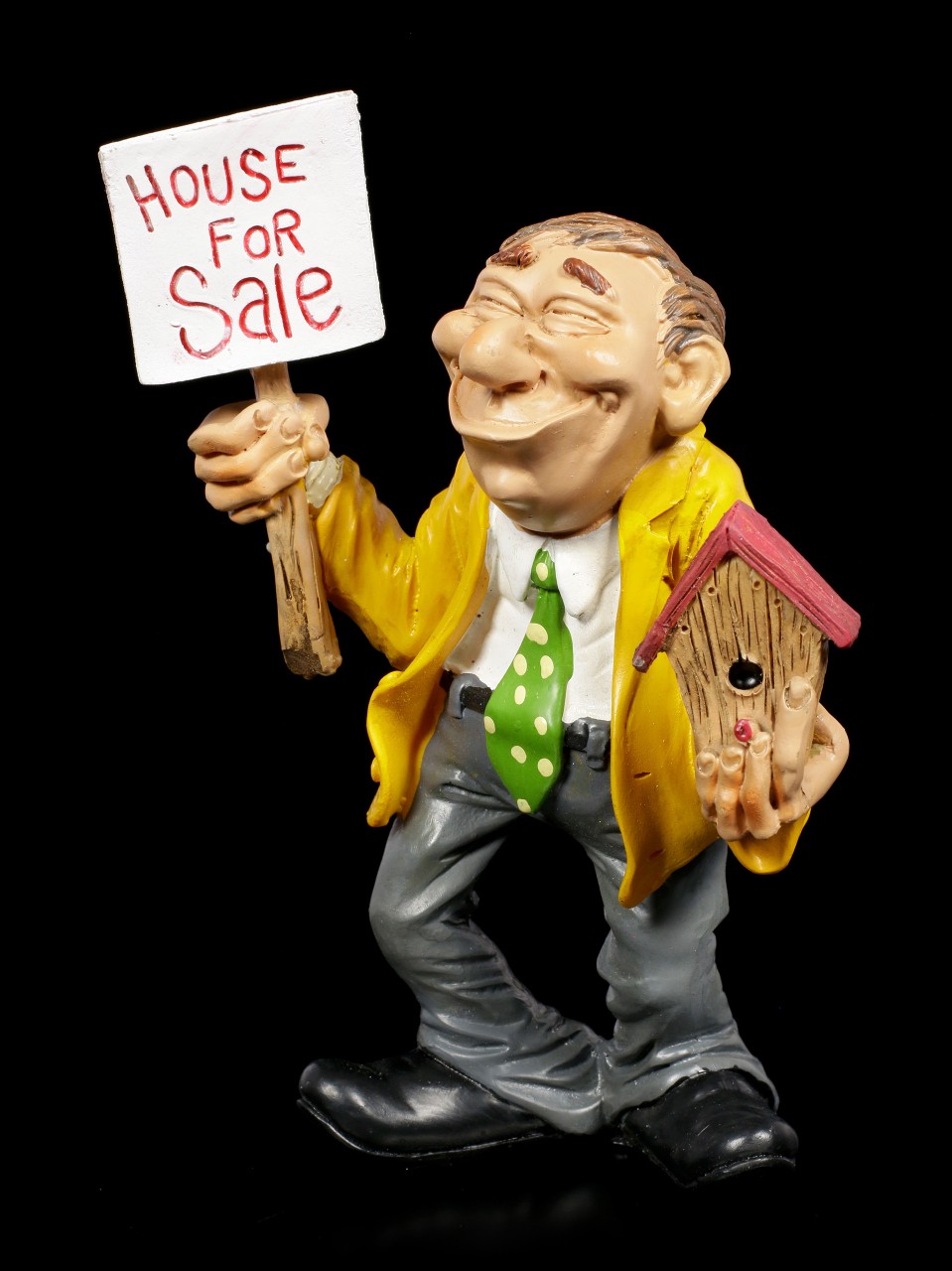 Funny Job Figur - Immobilienmakler mit Schild