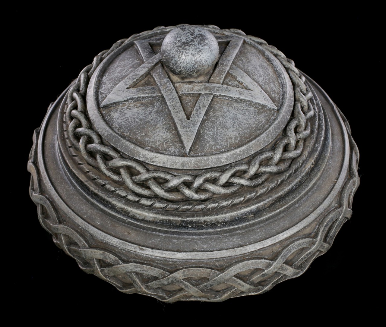 Keltische Schatulle - Rund mit Pentagramm