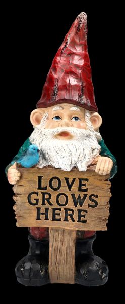 Gartenzwerg Figur - Love Grows Here