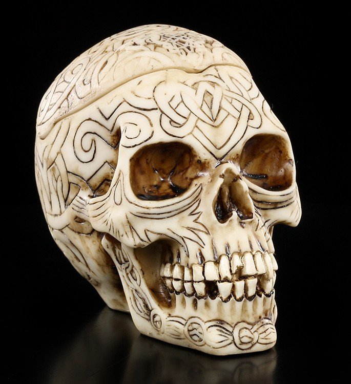 Tribal Celtic Skull Ashtray Box small