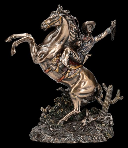 Cowboy Figur mit Lasso auf Pferd