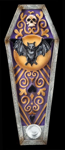 Incense Burner Coffin with Bat