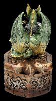 Dragon Jewellery Box with Shield – Hoard Protector Green