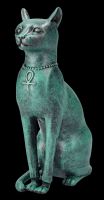 Bastet Figurine - Egyptian Cat in Bronze Green Rust Look