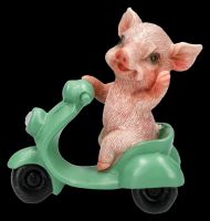 Dekofigur Schwein - Schweinchen mit Roller 2er Set