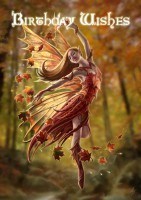 Fantasy Birthday Card - Autumn Fairy