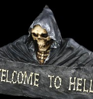 Türschild Skelett Reaper - Welcome to Hell