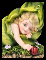 Fairy Figurine - Baby Fairy Lala in a Leaf