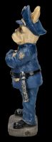 Hundefigur - Bulldogge als Polizist