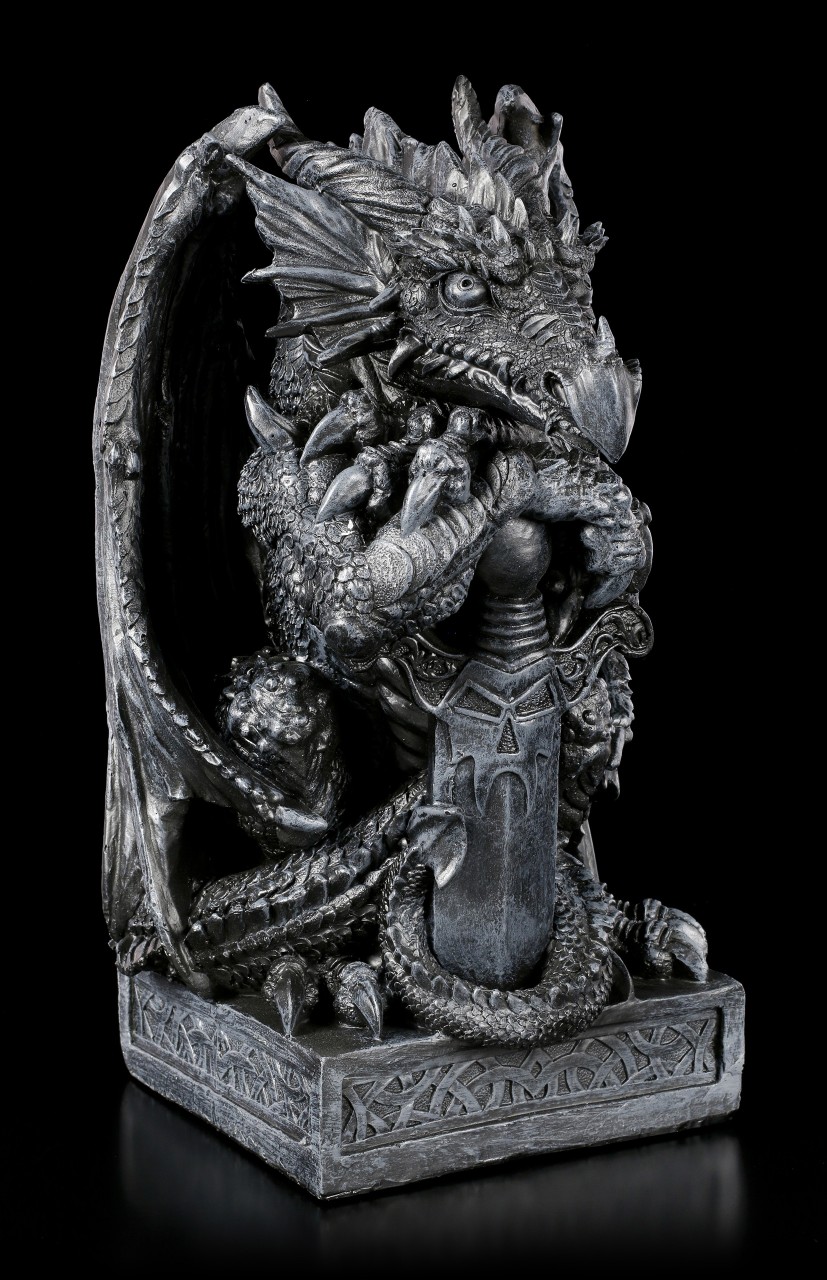 Große Drachen Figur - Syus mit Schwert