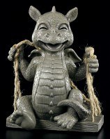 Garden Figurine - Laughing Dragon on Swing