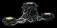 Teelichthalter dreifach - Schwarze Rosen