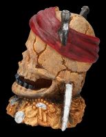 Aquarium Figur - Totenkopf Pirat mit Säbeln