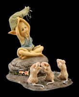 Pixie Goblin Figurine - 3 Mouses doing Yoga