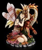 Dragon Figurine - Orange with Fairy
