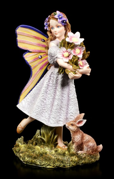 Elfen Figur - Shanty mit Blumen und Hase
