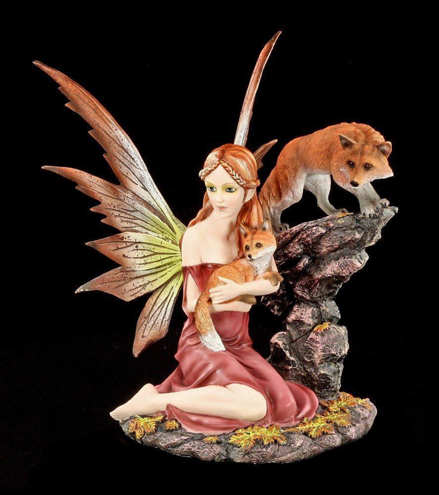 Fairy Figurine - Mandara with two Foxes