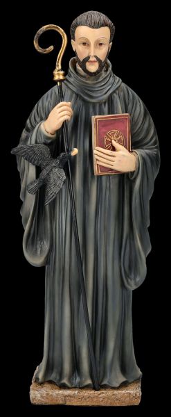 Heiligenfigur - Benedikt mit Stab und Buch