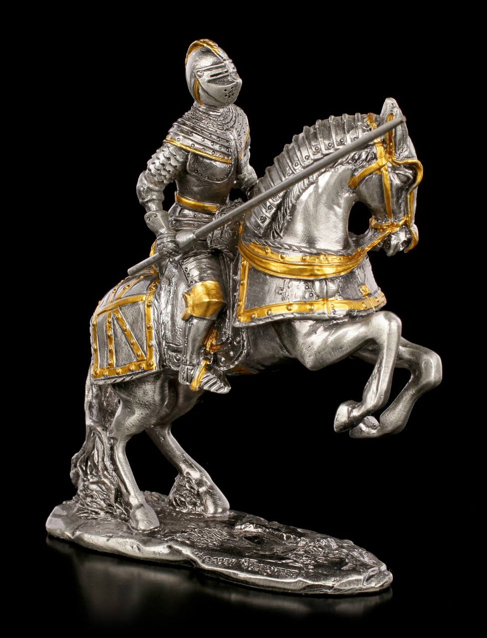 Pewter Knight with Horse and Lance