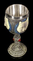 Fantasy Goblet - Lone Wolf with red Gemstones