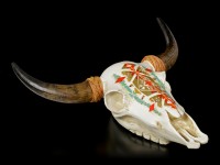 Wall Plaque Bull Skull - Native Indian Patterns