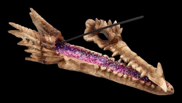 Incense Burner - Dragon Skull bone coloured