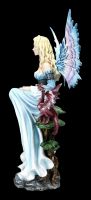 Elfen Figur - Weltenkönigin mit Drache blaues Kleid