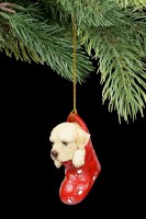 Christmas Tree Decoration Dog - Labrador in Stocking