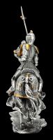 Pewter Figurine - Knight with Horse and Raised Lance