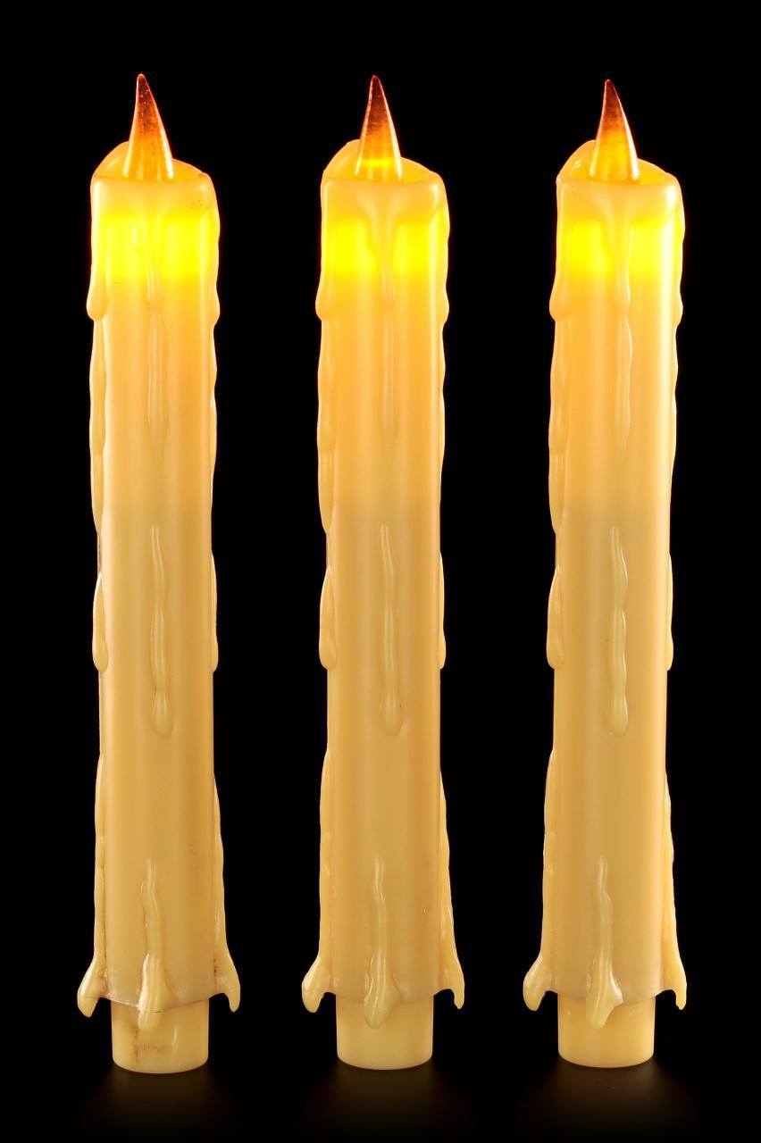 LED Candles - Set of 3 - Beige