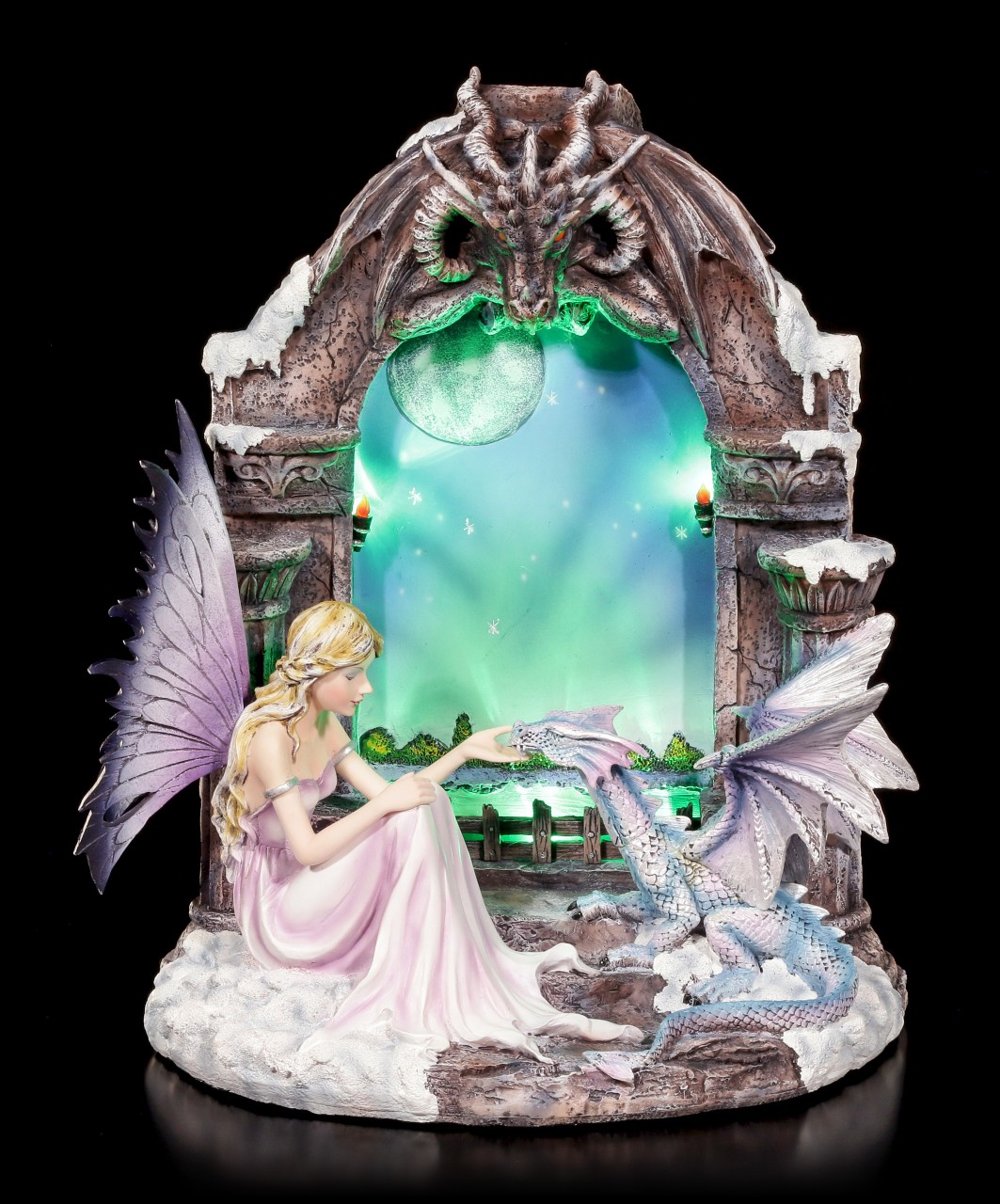 Fairy and Dragon Figurine - Light Portal with LED
