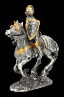 Zinn Figur - Ritter mit Pferd und Streitaxt