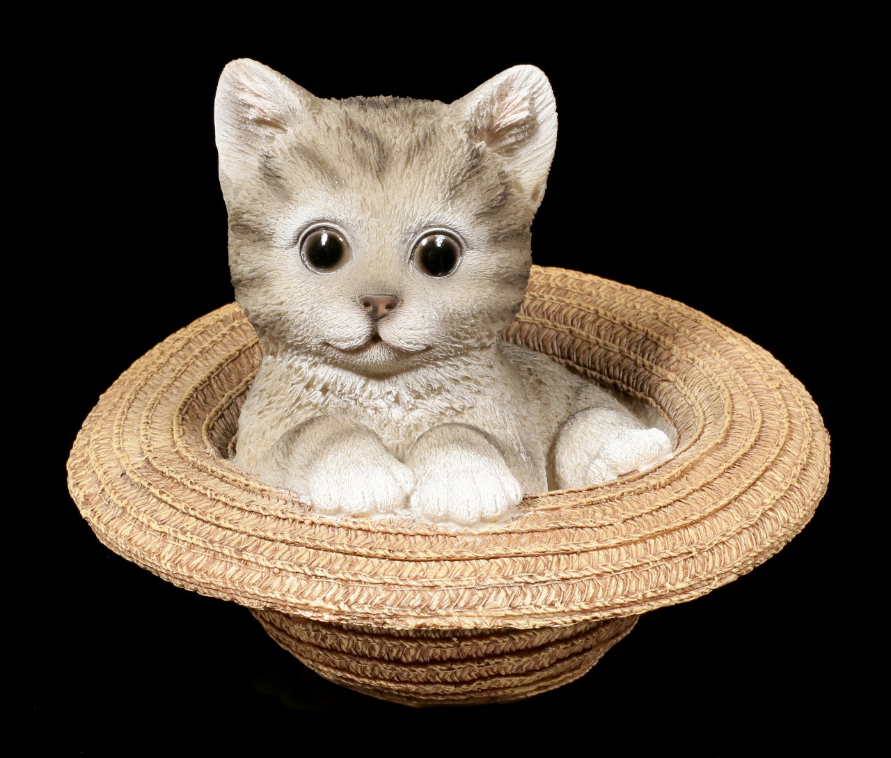 Gartenfigur - Katze im Hut