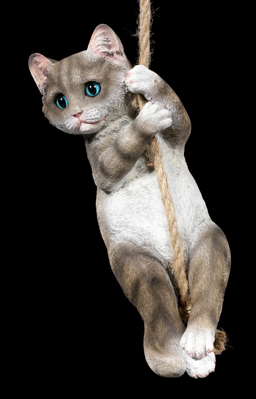 Garden Figurine - Cat on Rope