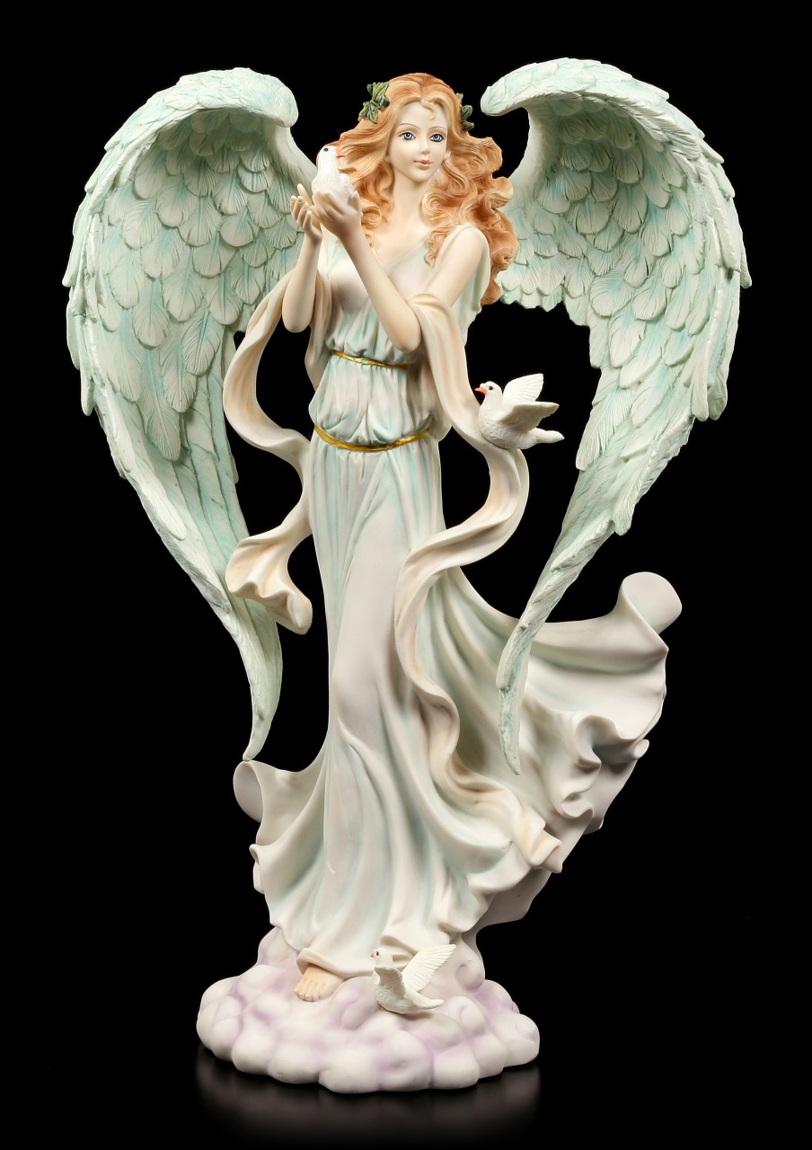 Engel Figur - Verda mit Friedenstauben