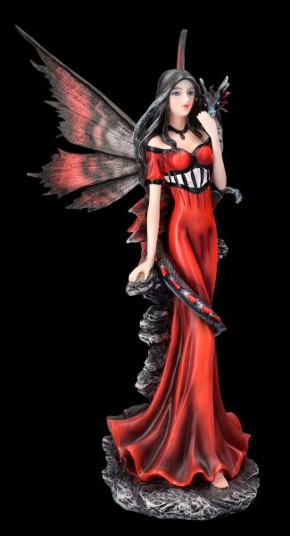 Elfen Figur - Alandriel mit rotem Kleid mit Drache