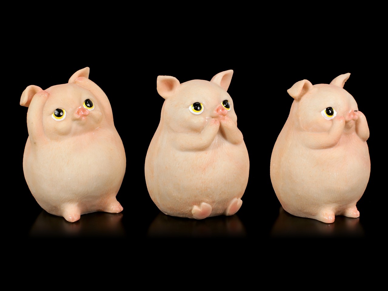Drei dicke Weise Schweinchen Figuren - Nichts Böses