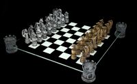 Chess Set with Board - Dragons gold-silver