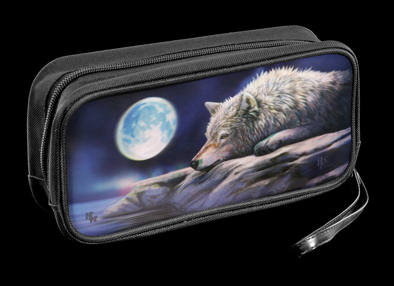 3D Pencil Case with Wolf - Quiet Reflection