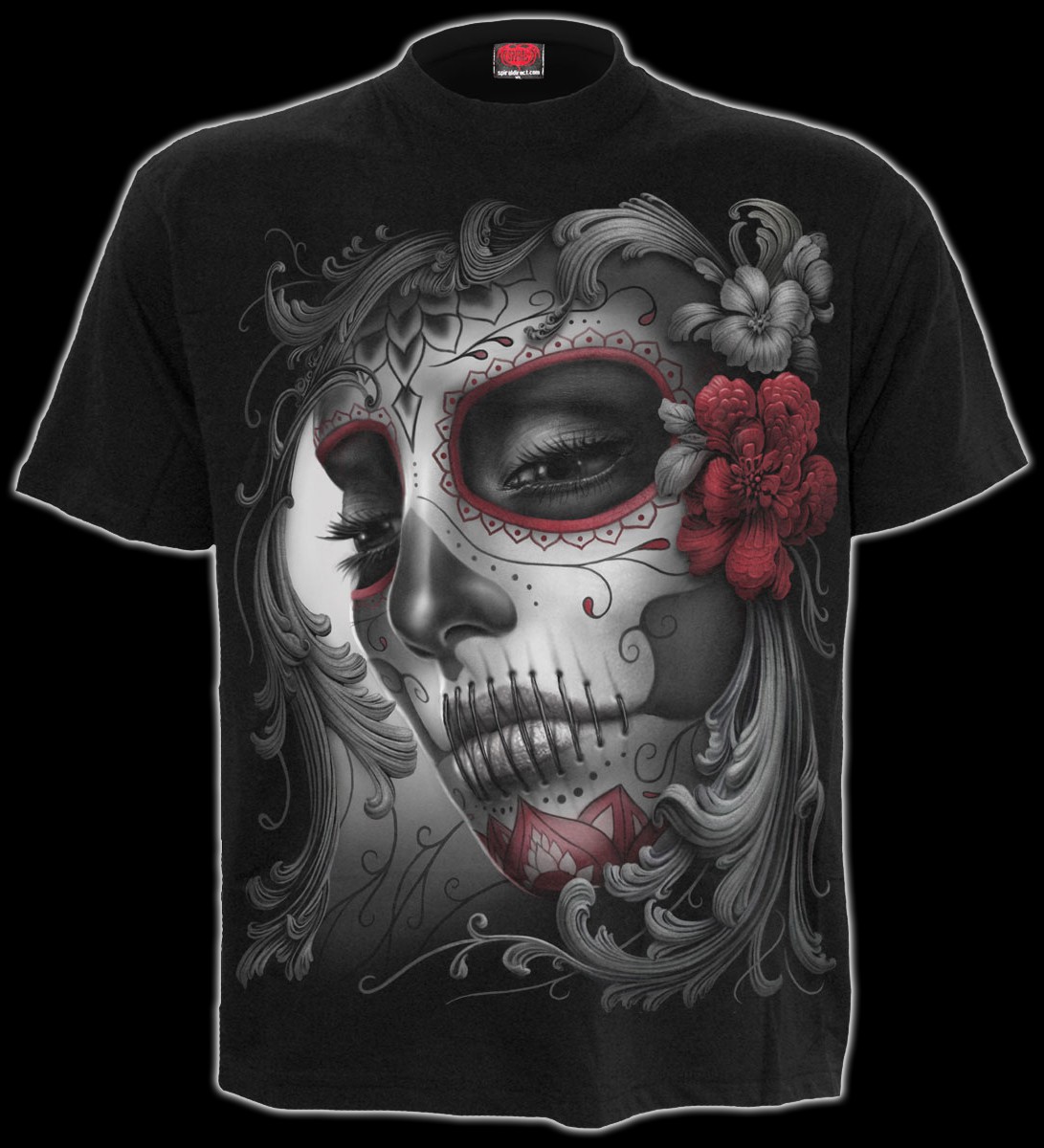 T-Shirt Gothic - Skull Roses