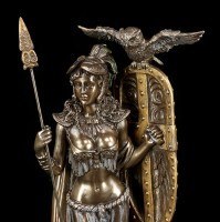 Athena Figur mit Schild und Eule