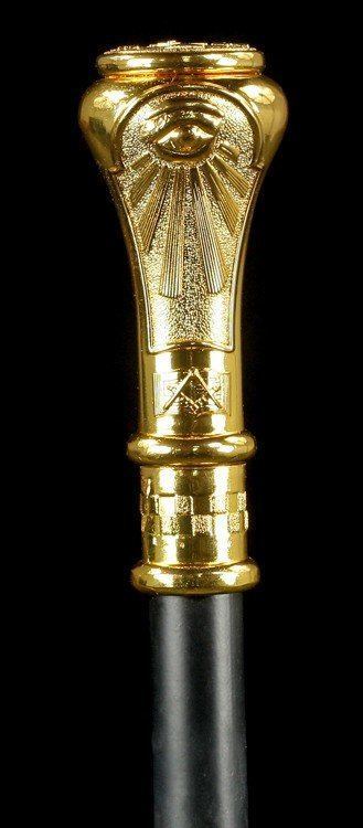 Swaggering Cane - Freemason Symbols gold-colored