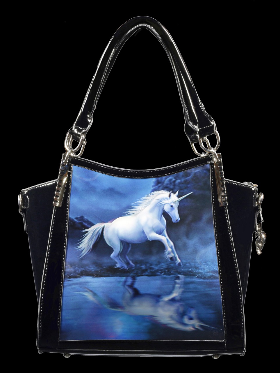 Lack Handtasche mit 3D Motiv - Moonlight Unicorn