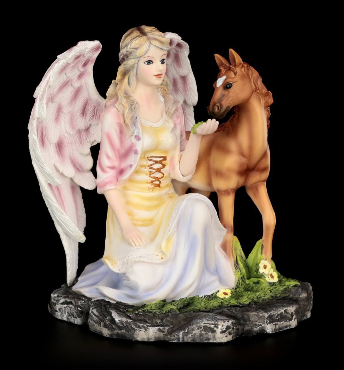 Angel Figurine - Harmonia feeding Foal