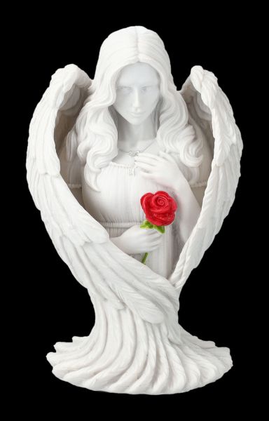 Engelfigur - Angel Blessing mit Rose klein